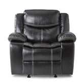 Homelegance Furniture Bastrop Glider Reclining Chair in Black 8230BLK-1 Half Price Furniture