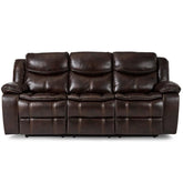 Homelegance Furniture Bastrop Double Reclining Sofa in Brown 8230BRW-3 Half Price Furniture