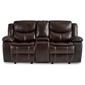 Homelegance Furniture Bastrop Double Glider Reclining Loveseat in Brown 8230BRW-2 Half Price Furniture