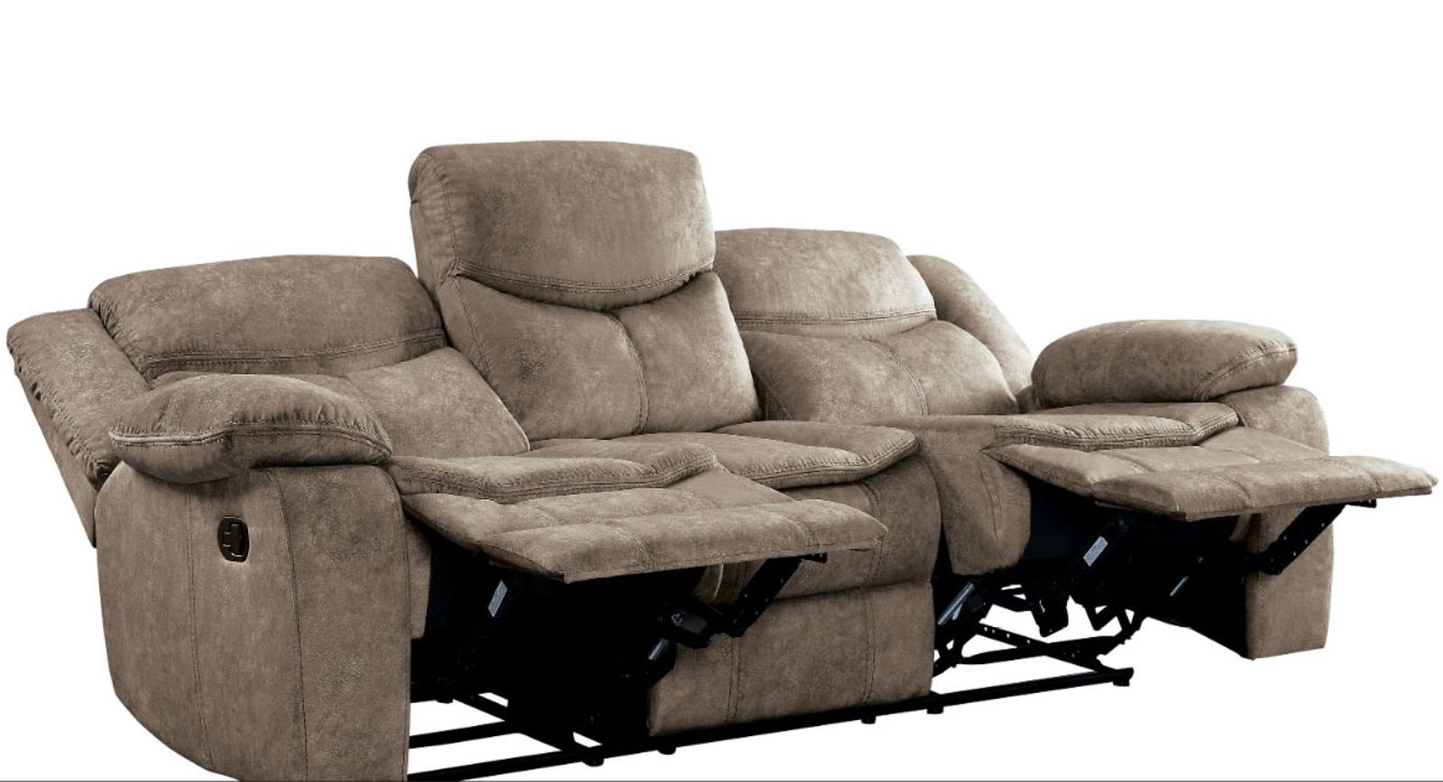 Homelegance Furniture Bastrop Double Reclining Sofa in Brown 8230FBR-3 - Half Price Furniture