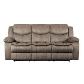 Homelegance Furniture Bastrop Double Reclining Sofa in Brown 8230FBR-3 Half Price Furniture