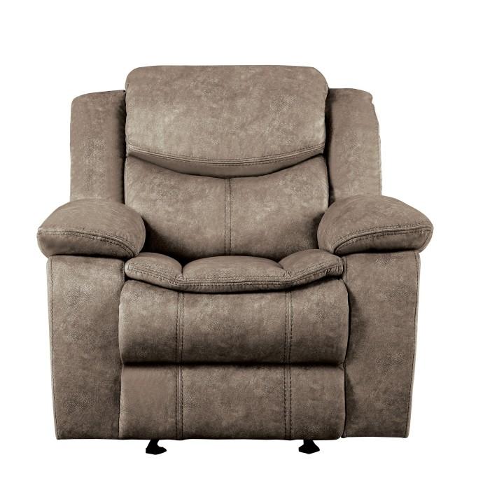 Homelegance Furniture Bastrop Glider Reclining Chair in Brown 8230FBR-1 Half Price Furniture