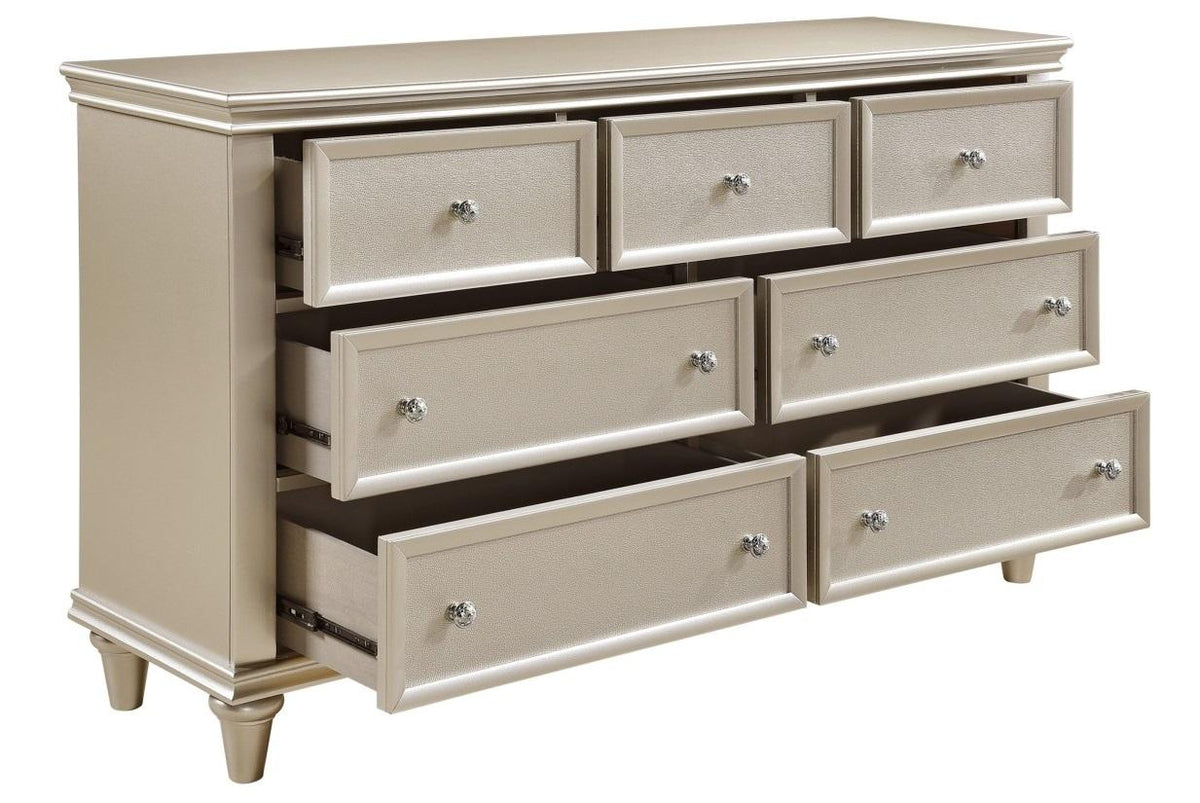 Homelegance Celandine 7 Drawer Dresser in Silver 1928-5 - Half Price Furniture