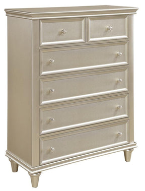 Homelegance Celandine 6 Drawer Chest in Silver 1928-9 - Half Price Furniture