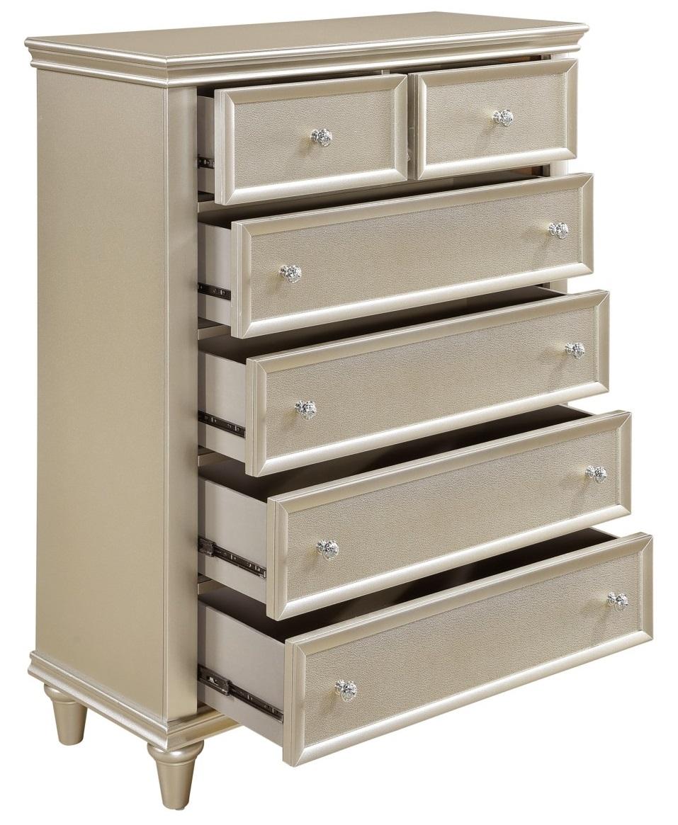 Homelegance Celandine 6 Drawer Chest in Silver 1928-9 - Half Price Furniture