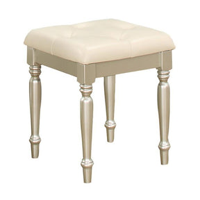 Homelegance Celandine Vanity Stool in Pearl/Silver 1928-14 Half Price Furniture