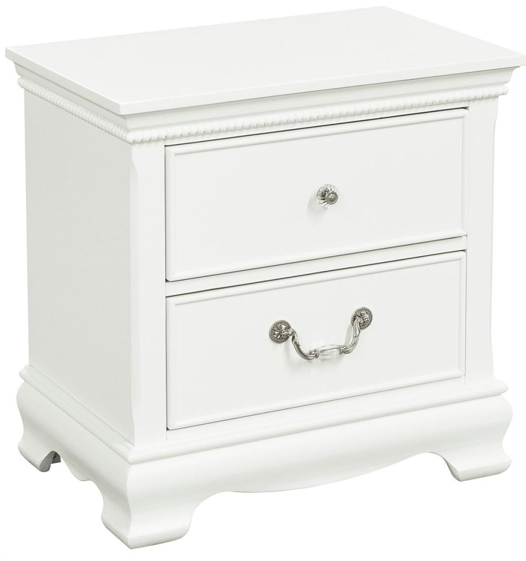 Homelegance Lucida 2 Drawer Nightstand in White 2039W-4 - Half Price Furniture