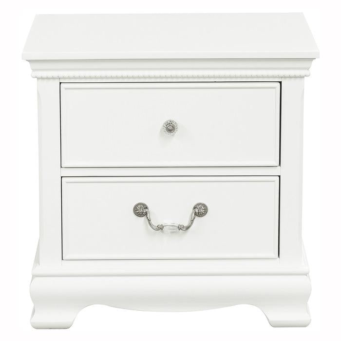 Homelegance Lucida 2 Drawer Nightstand in White 2039W-4 Half Price Furniture