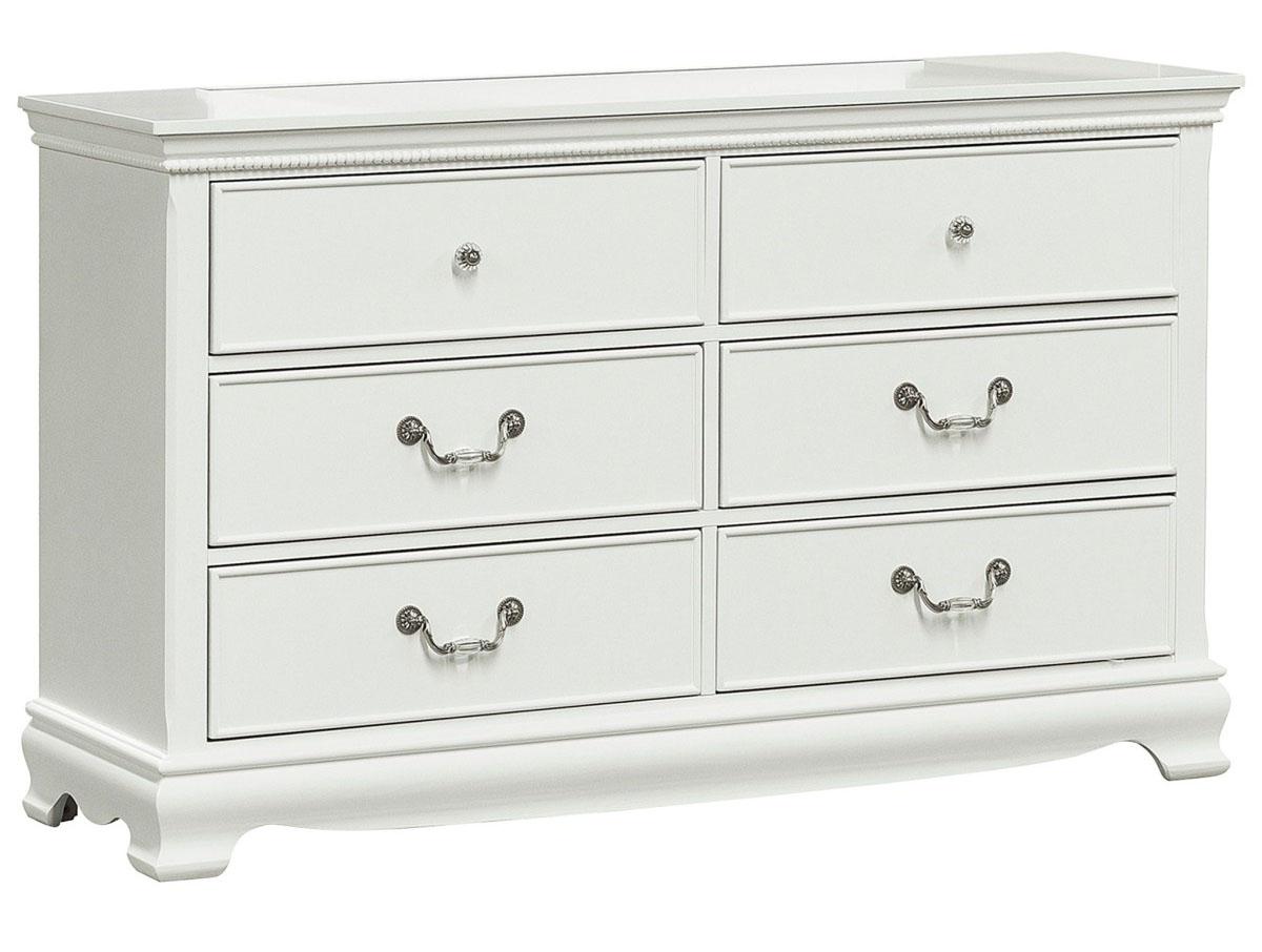 Homelegance Lucida 6 Drawer Dresser in White 2039W-5 - Half Price Furniture