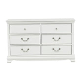 Homelegance Lucida 6 Drawer Dresser in White 2039W-5 Half Price Furniture