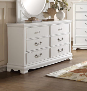 Homelegance Lucida 6 Drawer Dresser in White 2039W-5 - Half Price Furniture