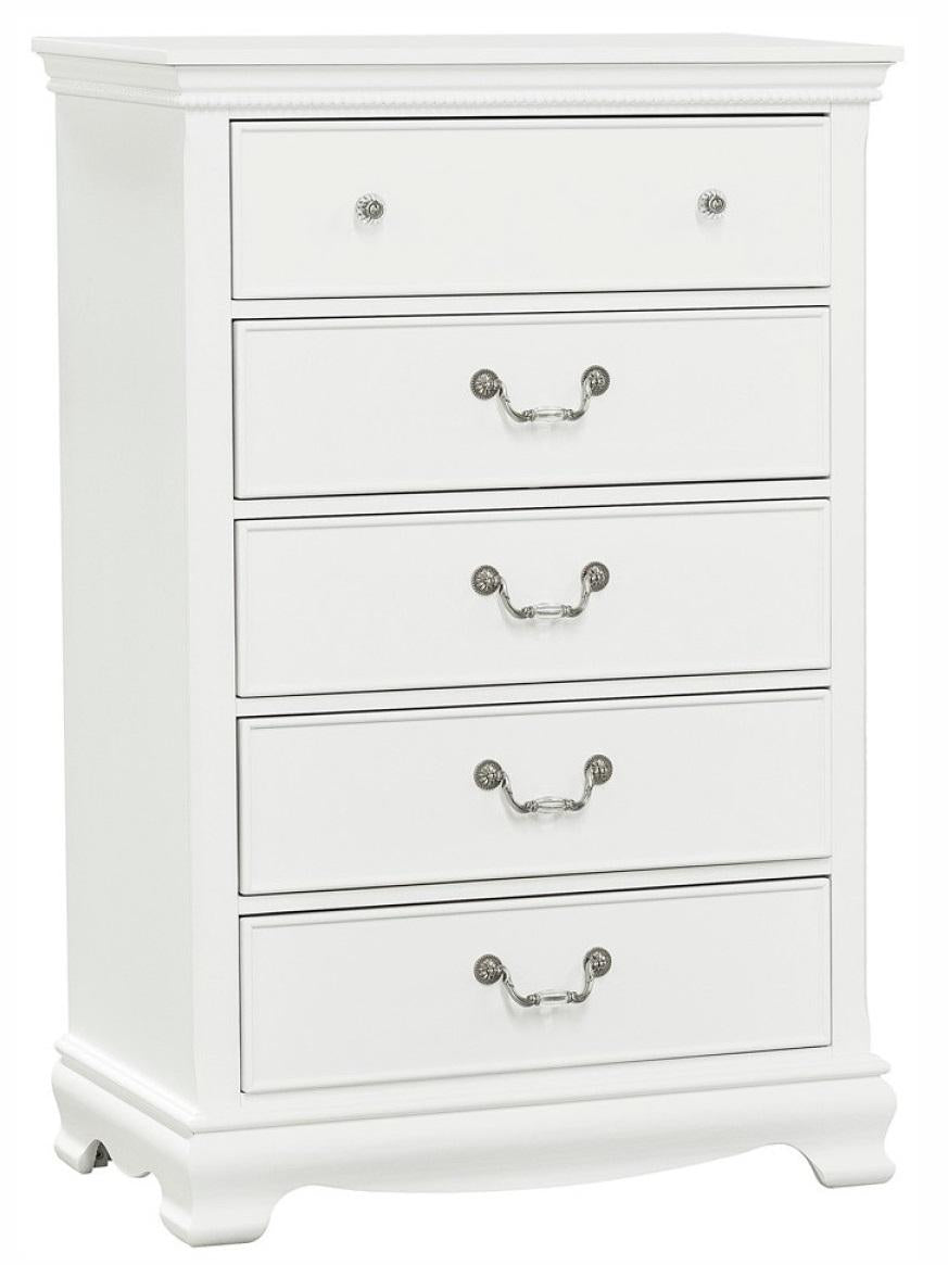 Homelegance Lucida 5 Drawer Chest in White 2039W-9 - Half Price Furniture