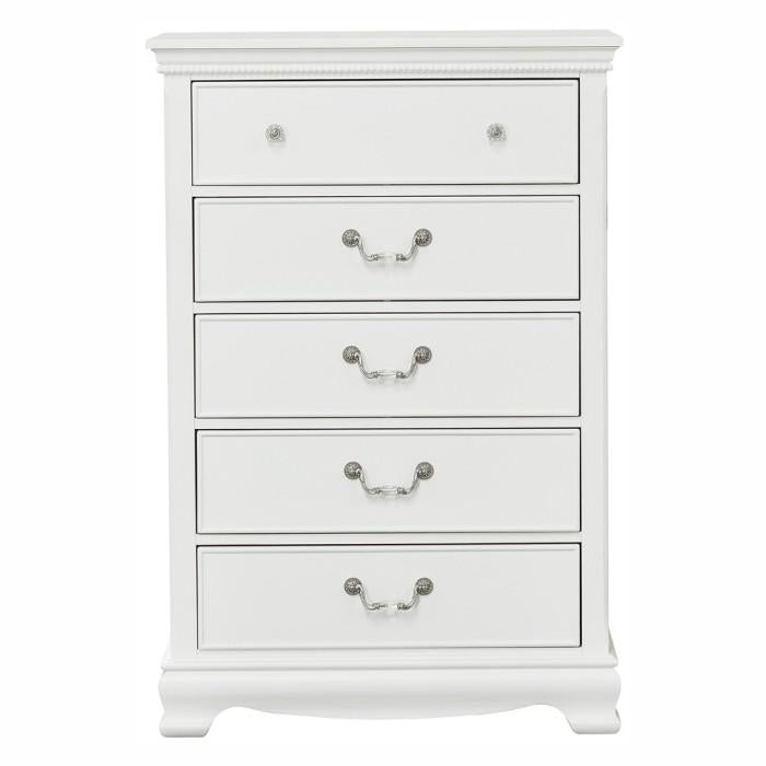 Homelegance Lucida 5 Drawer Chest in White 2039W-9 Half Price Furniture