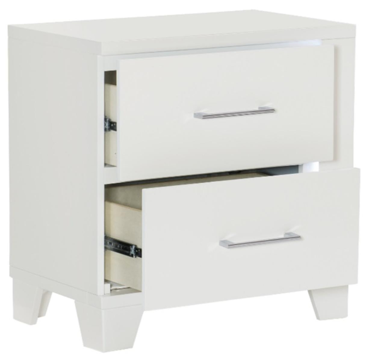 Homelegance Kerren Nightstand in White 1678W-4 - Nightstand - Half Price Furniture