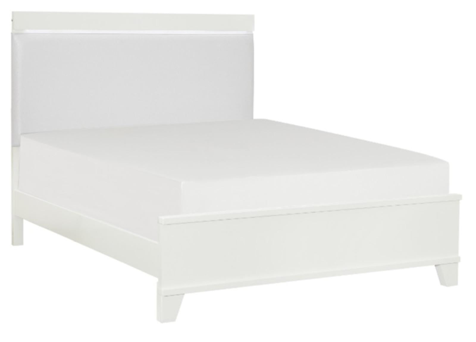 Homelegance Kerren Full Platform Bed in White 1678WF-1* Half Price Furniture