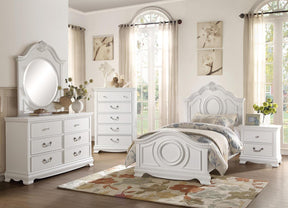 Homelegance Lucida Full Panel Bed in White 2039FW-1* - Half Price Furniture