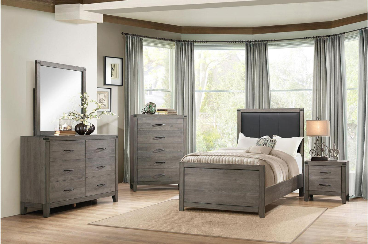 Homelegance Woodrow 2 Drawer Nightstand in Gray 2042-4 Half Price Furniture