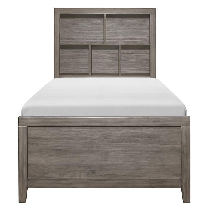 Homelegance Woodrow Twin Platform Bed in Gray 2042NBT-1* Half Price Furniture