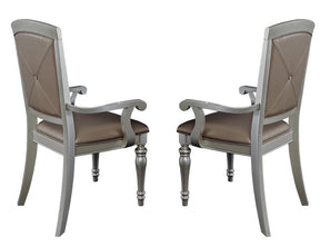 Homelegance Orsina Arm Chair in Silver (Set of 2) - Half Price Furniture