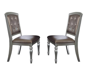 Homelegance Orsina Side Chair in Silver (Set of 2) - Half Price Furniture