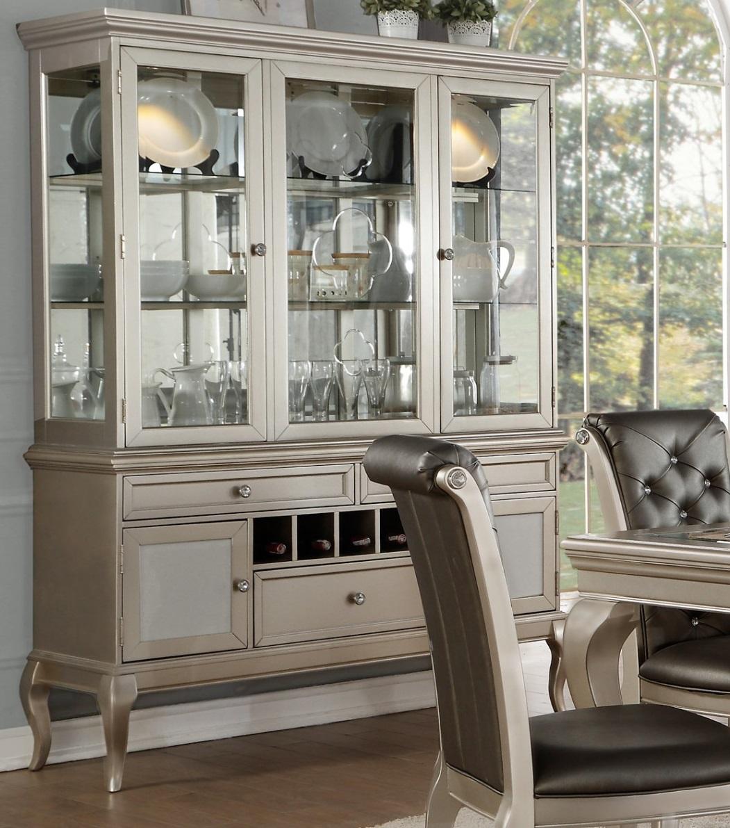 Homelegance Crawford Buffet and Hutch in Silver 5546-50* - Half Price Furniture