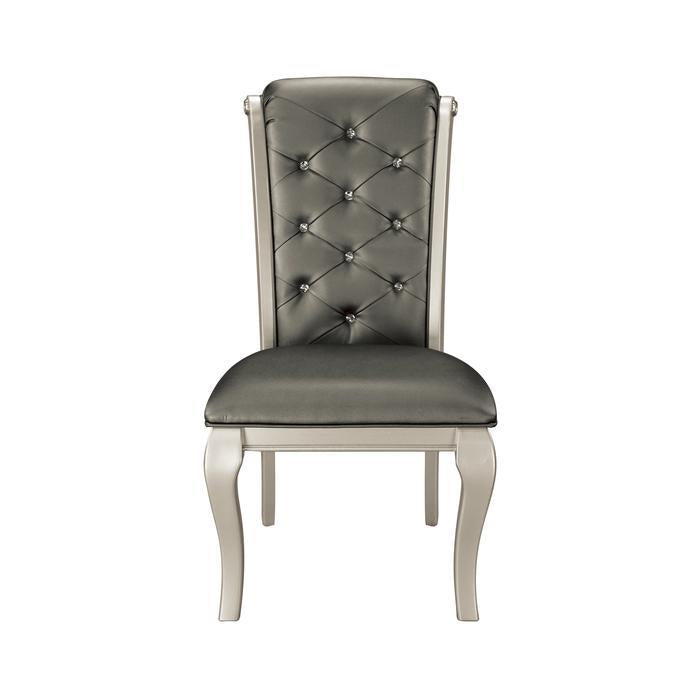 Homelegance Crawford Side Chair in Silver (Set of 2) Half Price Furniture