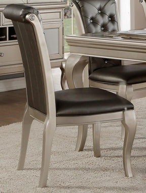 Homelegance Crawford Side Chair in Silver (Set of 2) - Half Price Furniture