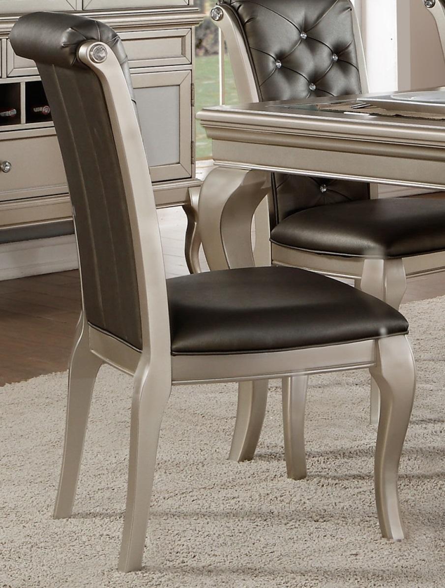 Homelegance Crawford Side Chair in Silver (Set of 2) - Half Price Furniture