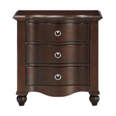 Homelegance Furniture Meghan 3-Drawer Nightstand in Espresso Half Price Furniture