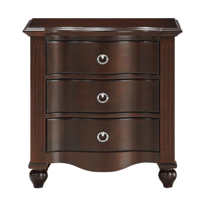 Homelegance Furniture Meghan 3-Drawer Nightstand in Espresso Half Price Furniture