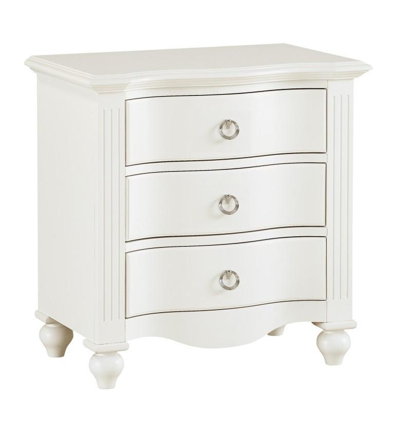 Homelegance Meghan 3 Drawer Nightstand in White 2058WH-4 - Nightstand - Half Price Furniture