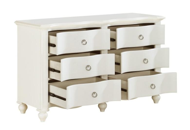 Homelegance Meghan 6 Drawer Dresser in White 2058WH-5 - Half Price Furniture