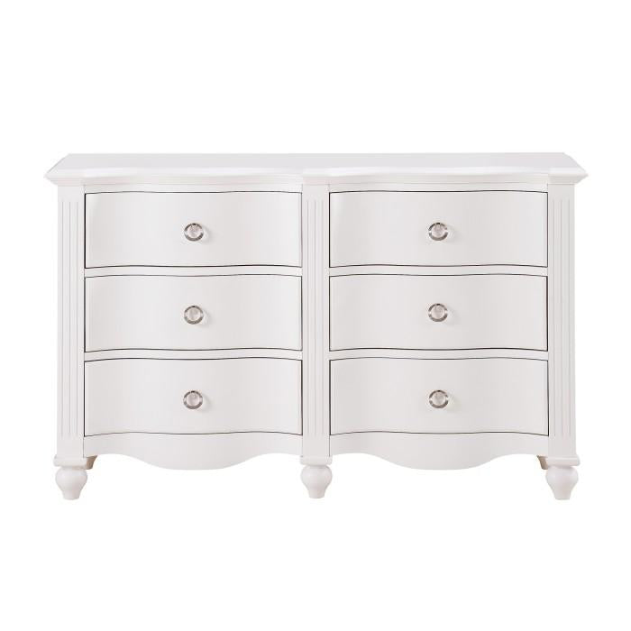 Homelegance Meghan 6 Drawer Dresser in White 2058WH-5 Half Price Furniture