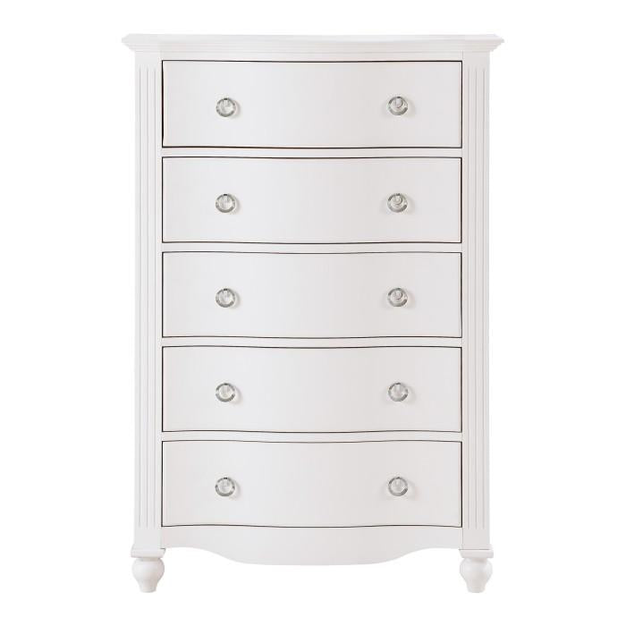 Homelegance Meghan 5 Drawer Chest in White 2058WH-9 Half Price Furniture