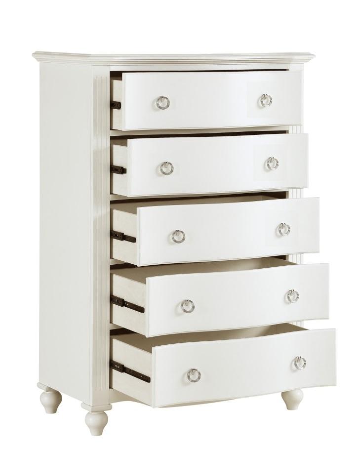 Homelegance Meghan 5 Drawer Chest in White 2058WH-9 - Half Price Furniture