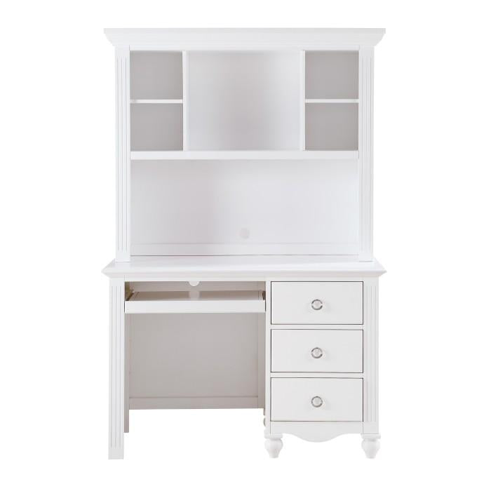 Homelegance Meghan Writing Hutch/ Desk Set in White 2058WH-14* Half Price Furniture