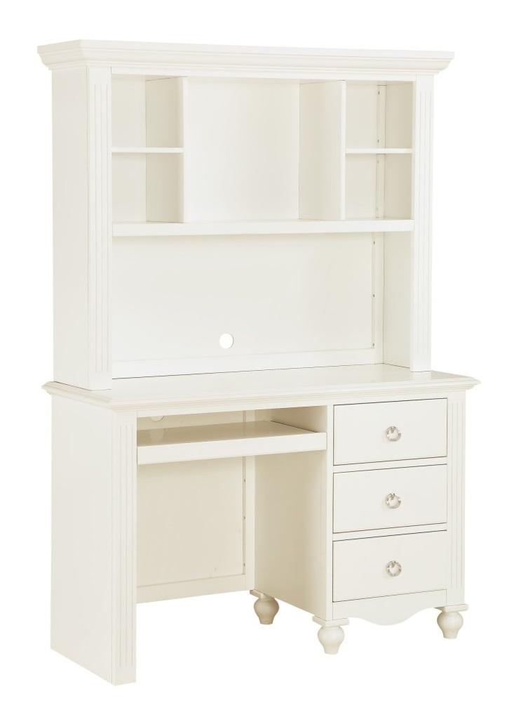 Homelegance Meghan Writing Hutch/ Desk Set in White 2058WH-14* - Half Price Furniture