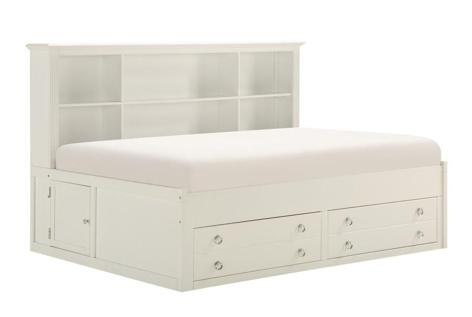 Homelegance Meghan Full Lounge Storage Bed in White 2058WHPRF-1* - Half Price Furniture