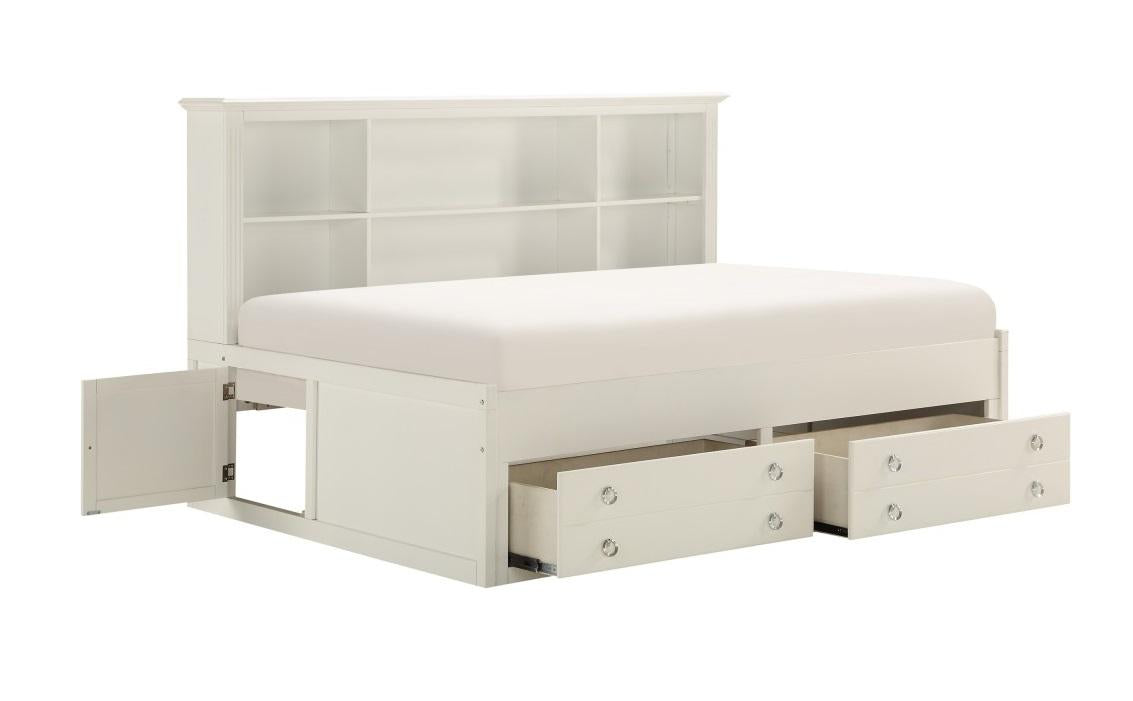 Homelegance Meghan Full Lounge Storage Bed in White 2058WHPRF-1* - Half Price Furniture