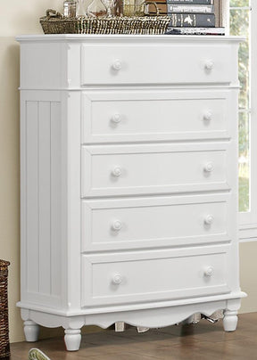 Homelegance Clementine 5 Drawer Chest in White B1799-9 - Half Price Furniture