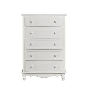 Homelegance Clementine 5 Drawer Chest in White B1799-9 Half Price Furniture