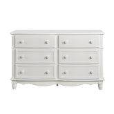 Homelegance Clementine 6 Drawer Dresser in White B1799-5 Half Price Furniture