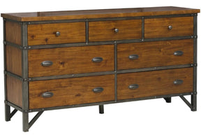 Homelegance Holverson Dresser in Rustic Brown & Gunmetal 1715-5 - Half Price Furniture