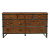 Homelegance Holverson Dresser in Rustic Brown & Gunmetal 1715-5 Half Price Furniture