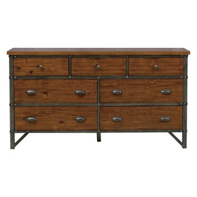 Homelegance Holverson Dresser in Rustic Brown & Gunmetal 1715-5 Half Price Furniture