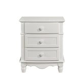 Homelegance Clementine 3 Drawer Night Stand in White B1799-4 Half Price Furniture