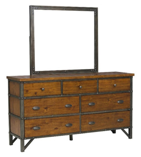 Homelegance Holverson Dresser in Rustic Brown & Gunmetal 1715-5 - Half Price Furniture