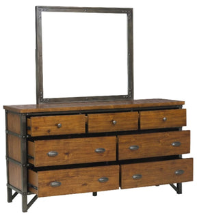 Homelegance Holverson Dresser in Rustic Brown & Gunmetal 1715-5 - Half Price Furniture