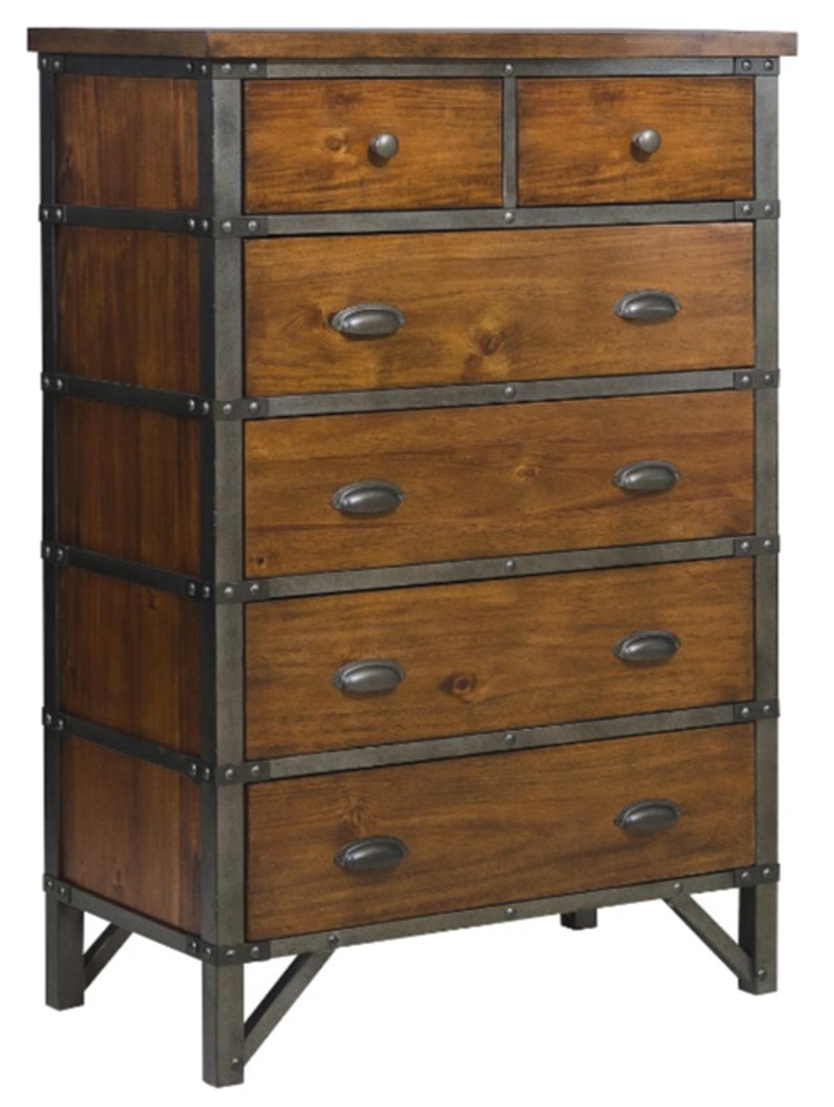 Homelegance Holverson Chest in Rustic Brown & Gunmetal 1715-9 - Half Price Furniture