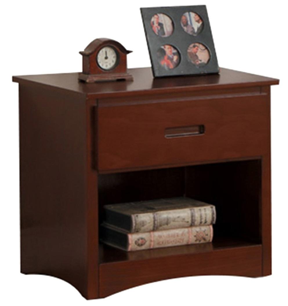 Homelegance Rowe 1 Drawer Night Stand in Dark Cherry B2013DC-4 - Half Price Furniture